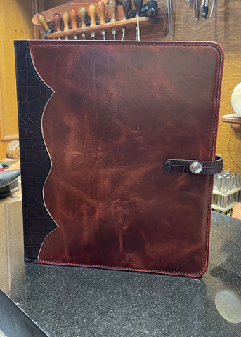 Custom 1” leather binder ready to ship