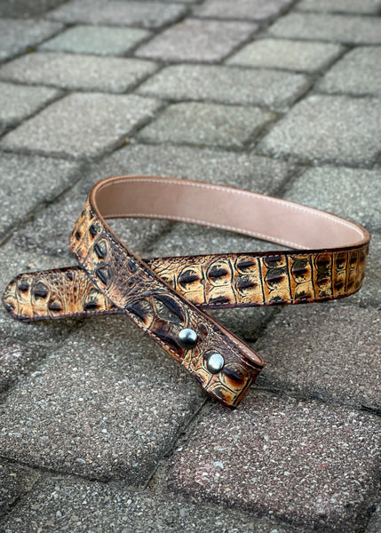 Simple Embossed Leather Belt