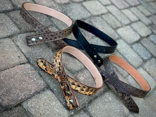 Simple Embossed Leather Belt