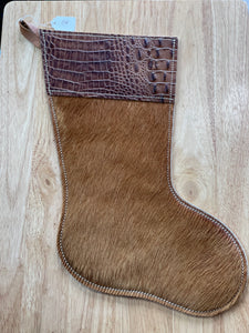 Cowhide and Leather Christmas Stocking #54