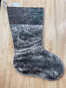 Cowhide and Leather Christmas Stocking #34