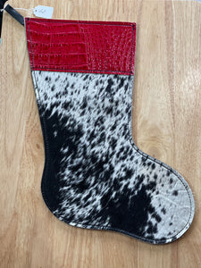 Cowhide and Leather Christmas Stocking #22