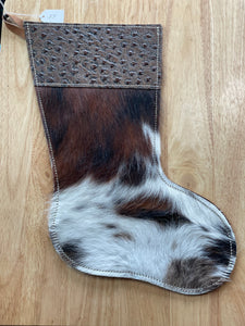 Cowhide and Leather Christmas Stocking #37