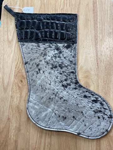 Cowhide and Leather Christmas Stocking #24