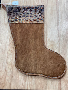 Cowhide and Leather Christmas Stocking #38