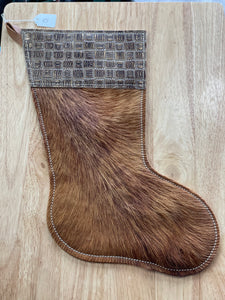 Cowhide and Leather Christmas Stocking #45