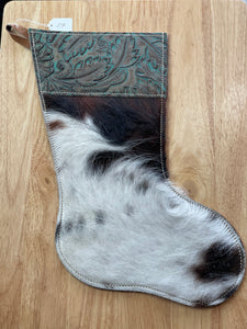 Cowhide and Leather Christmas Stocking #29