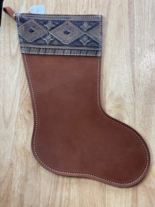 Cowhide and Leather Christmas Stocking #3