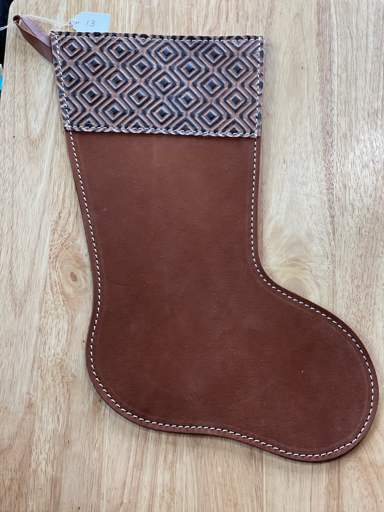 Cowhide and Leather Christmas Stocking #13