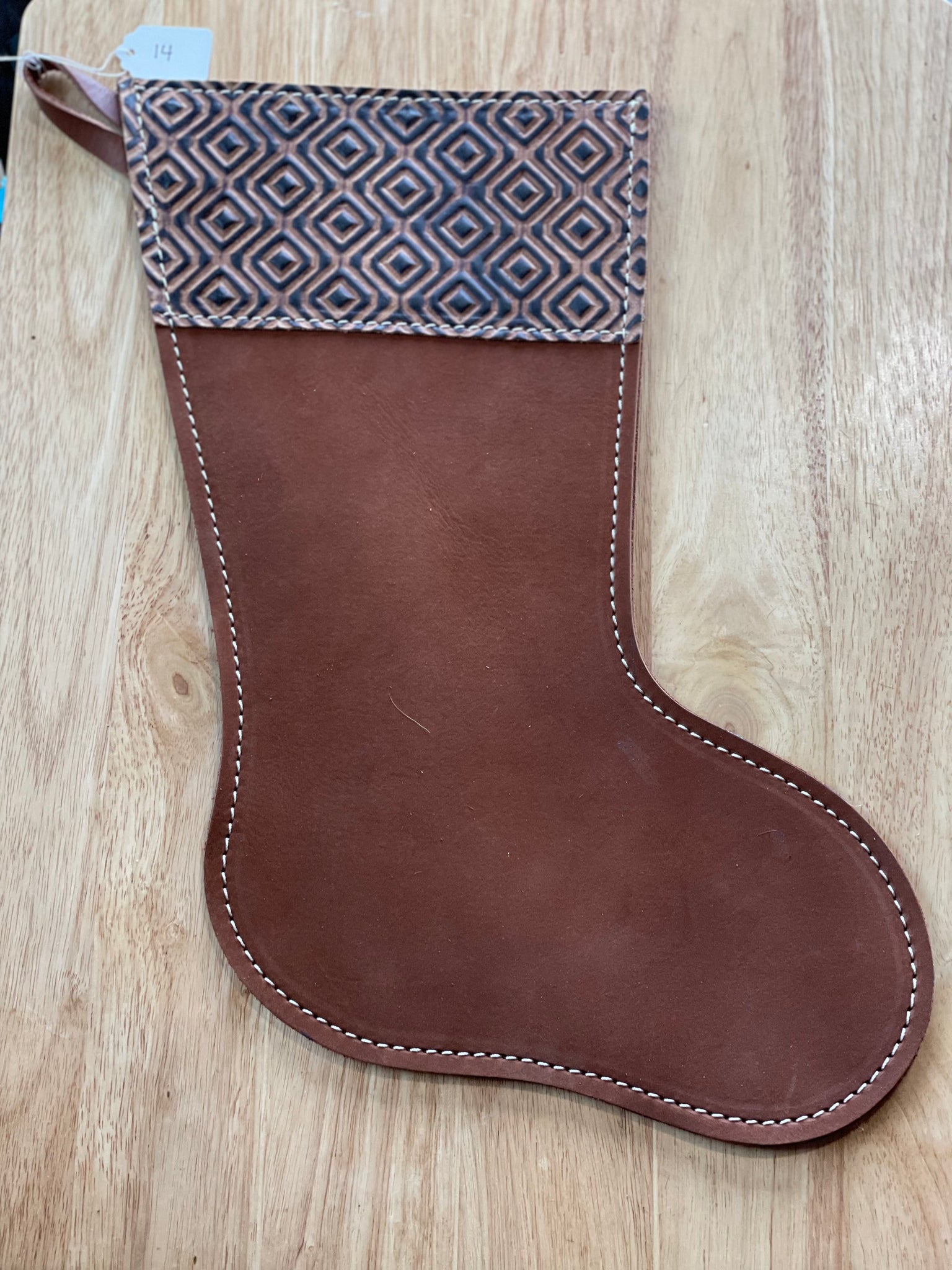Cowhide and Leather Christmas Stocking #14