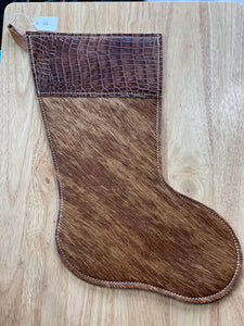 Cowhide and Leather Christmas Stocking #46