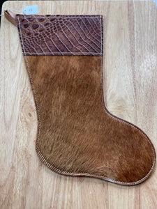 Cowhide and Leather Christmas Stocking #48
