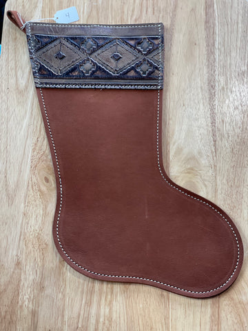 Cowhide and Leather Christmas Stocking #4
