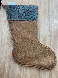 Cowhide and Leather Christmas Stocking #15
