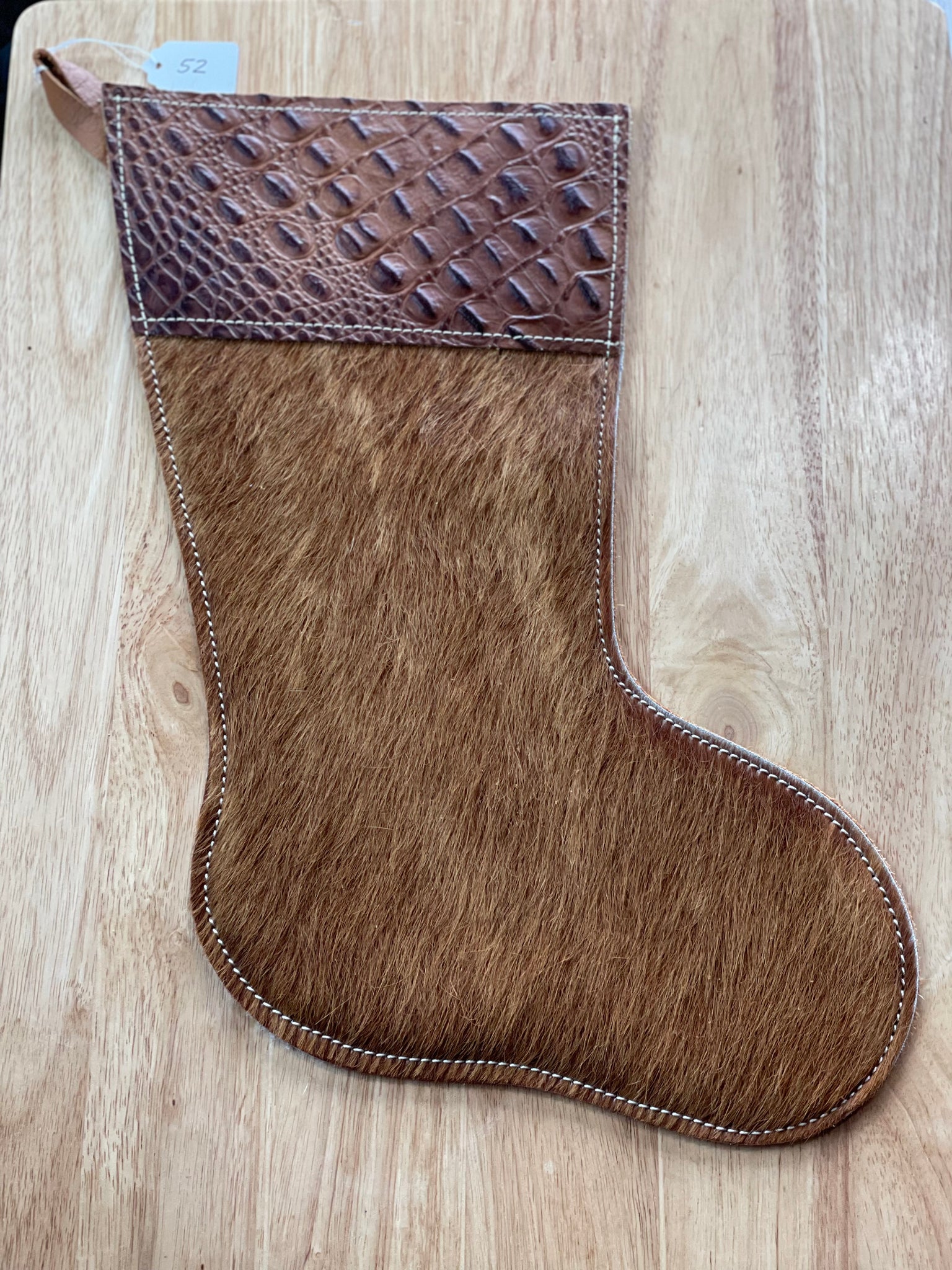 Cowhide and Leather Christmas Stocking #52