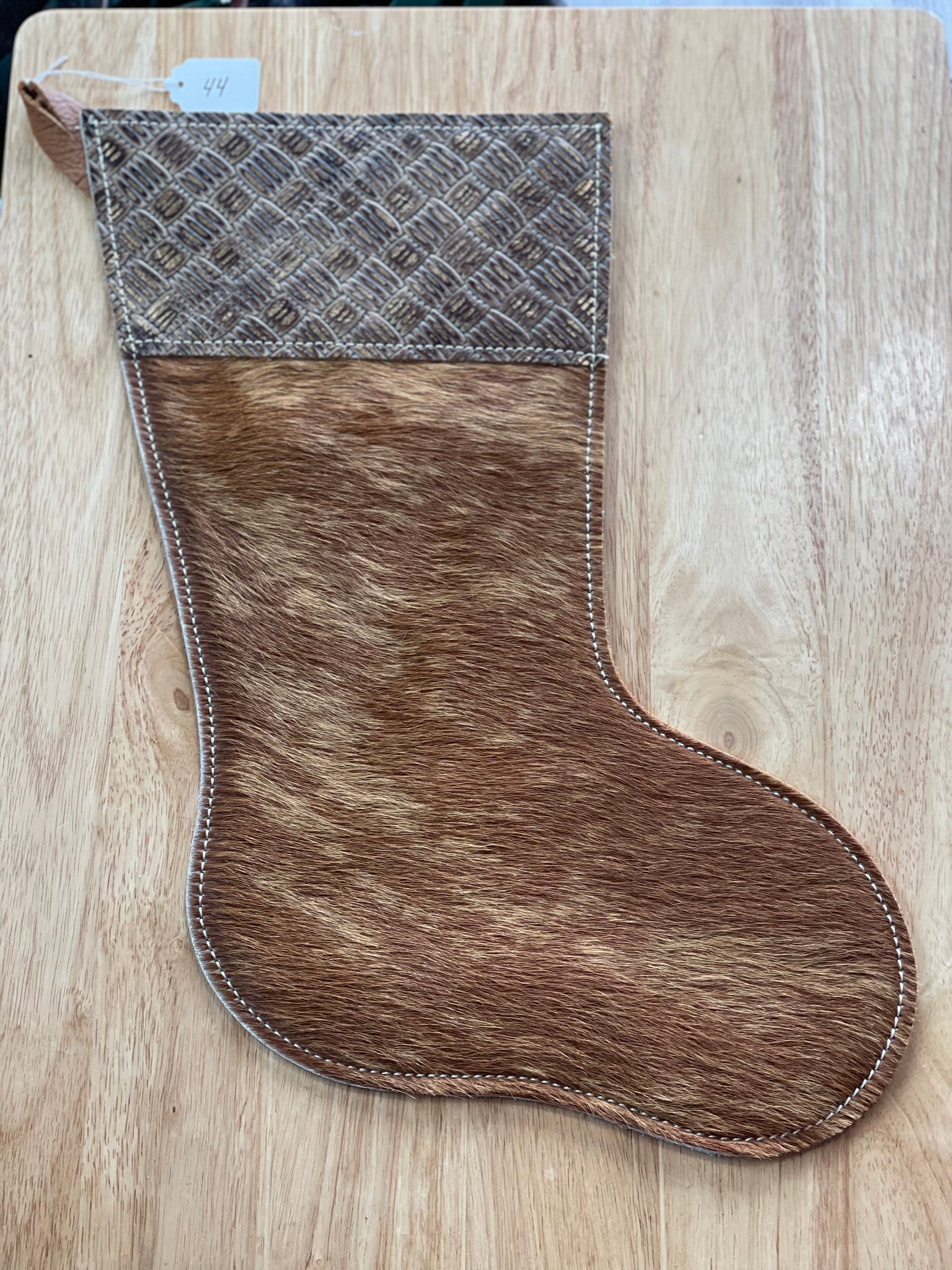 Cowhide and Leather Christmas Stocking #44