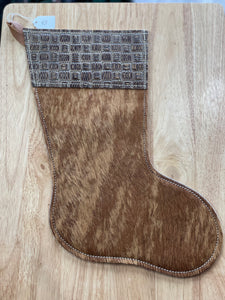 Cowhide and Leather Christmas Stocking #43
