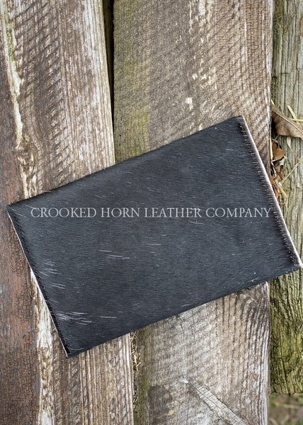 Cowhide Clutch With Silver Croc Trim Embossed