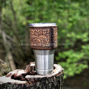 Custom Hand-Tooled Tumbler Sleeve