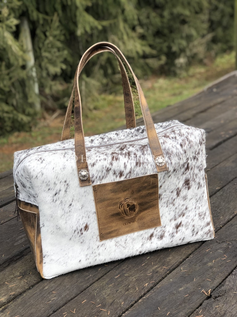 Custom Leather and Cowhide Carry-On Duffle Bag – Crooked Horn