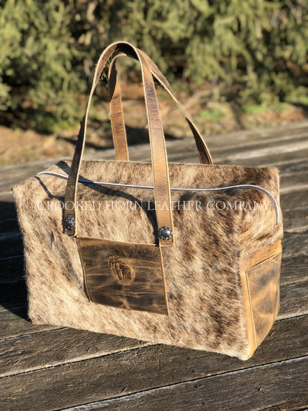 Custom Leather And Cowhide Carry-On Duffle Bag