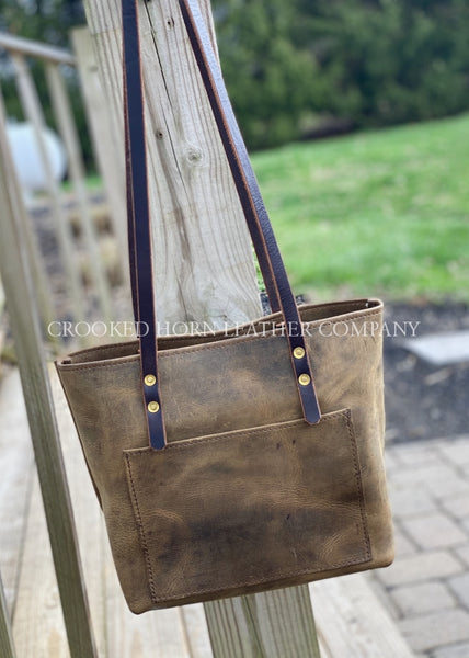 Distressed Brown Leather Everyday Tote