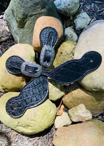 Black Croc Spur Straps {Made to Order}