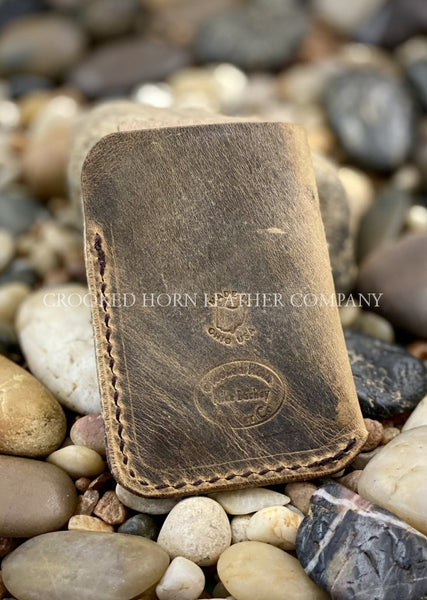 Simple Leather Card Sleeve With Initials Customized