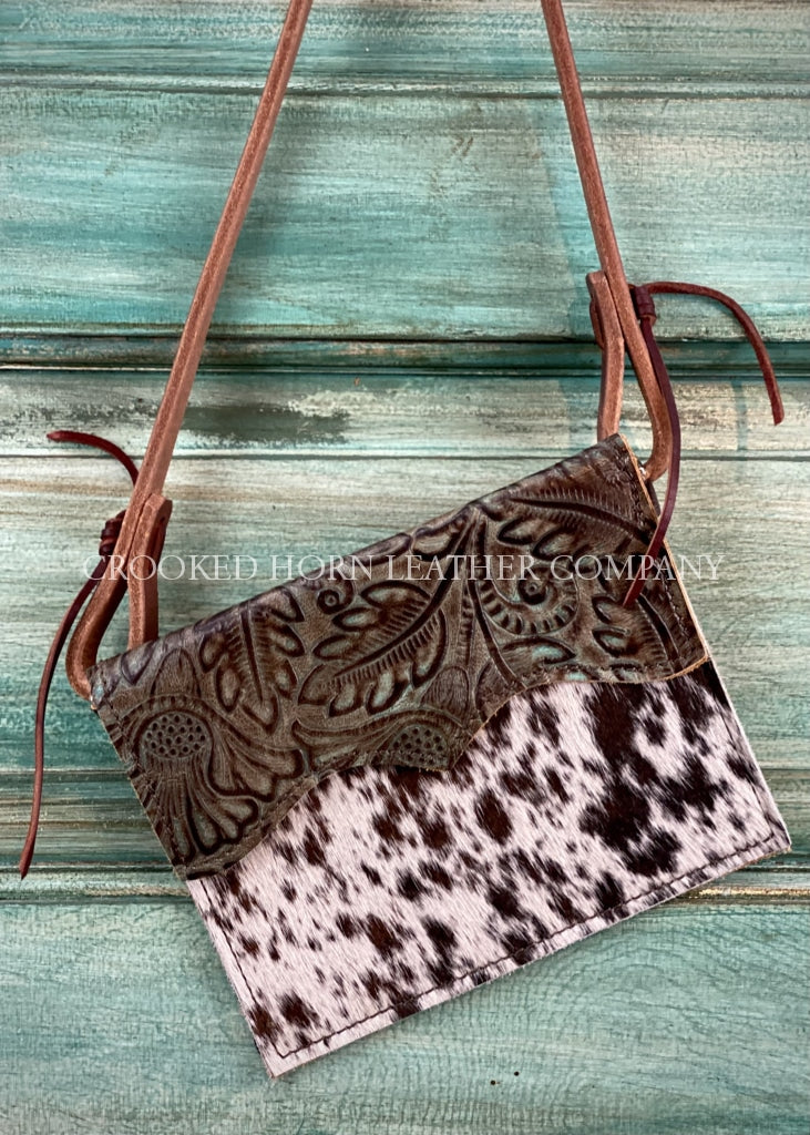 The Canyon Diablo Cross-Body In Cowhide With Autumn Floral Leather Purse